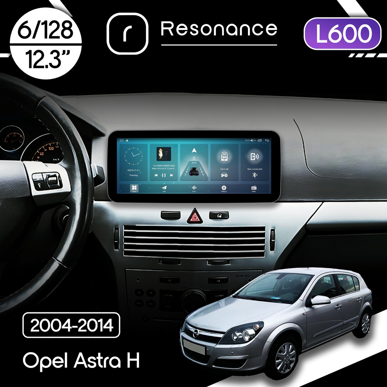 6949514979_magnitola-opel-astra Магнітола Opel Astra H (2004-2014) Resonance L600 6/128 12.3" QLED, 360 (Mercedes-Benz Style) - Зображення 1