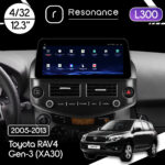 Магнітола Toyota RAV4 3 (XA30) (2005-2013) Resonance L300 4/32 12.3" QLED, 360 (BMW Style)