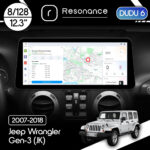 Магнітола Jeep Wrangler 3 (JK) (2007-2018) DUDU 6 12.3" 2K QLED, 8/128, 360 (Style C)