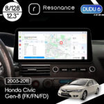 Магнітола Honda Civic Gen-8 (FK/FN/FD) (2005-2011) DUDU 6 12.3" 2K QLED, 8/128, 360 (Style C)