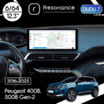 Магнітола Peugeot 4008, 5008 (2016-2025) DUDU 7 12.3" 2K QLED, 6/64, 360 (Style A)