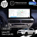 Магнітола Lexus RX Gen-3 (AL10) (2008-2011) [Low] DUDU 7 12.3" 2K QLED, 6/64, 360 (Style A)