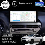 Магнітола Lexus RX Gen-3 (AL10) (2012-2015) DUDU 7 12.3" 2K QLED, 6/64, 360 (Style A)