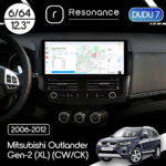 Магнітола Mitsubishi Outlander Gen-2 (XL) (CW/CK) (2006-2012) DUDU 7 12.3" 2K QLED, 6/64, 360 (Style A)