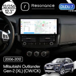 Магнітола Mitsubishi Outlander Gen-2 (XL) (CW/CK) (2006-2012) DUDU 7 12.3" 2K QLED, 12/256, 360 (Style A)