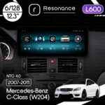 Магнітола Mercedes-Benz C-Class (W204) (2007-2011) [NTG 4.0] Resonance L600 6/128 12.3" QLED, 360 (Mercedes-Benz Style)