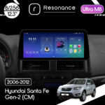 Магнітола Hyundai Santa Fe 2 (CM) (2006-2012) Resonance Ultra M8 (7862) 8/256, 12.3" QLED, 360 (BMW Style)