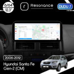 Магнітола Hyundai Santa Fe 2 (CM) (2006-2012) DUDU 7 12.3" 2K QLED, 6/64 (Style B)