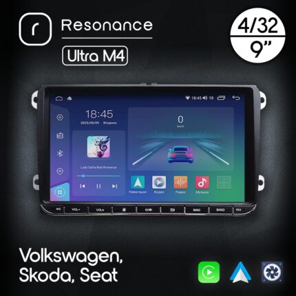 Магнітола Volkswagen Skoda Seat, Resonance Ultra M4, 4/32, 9", 4G