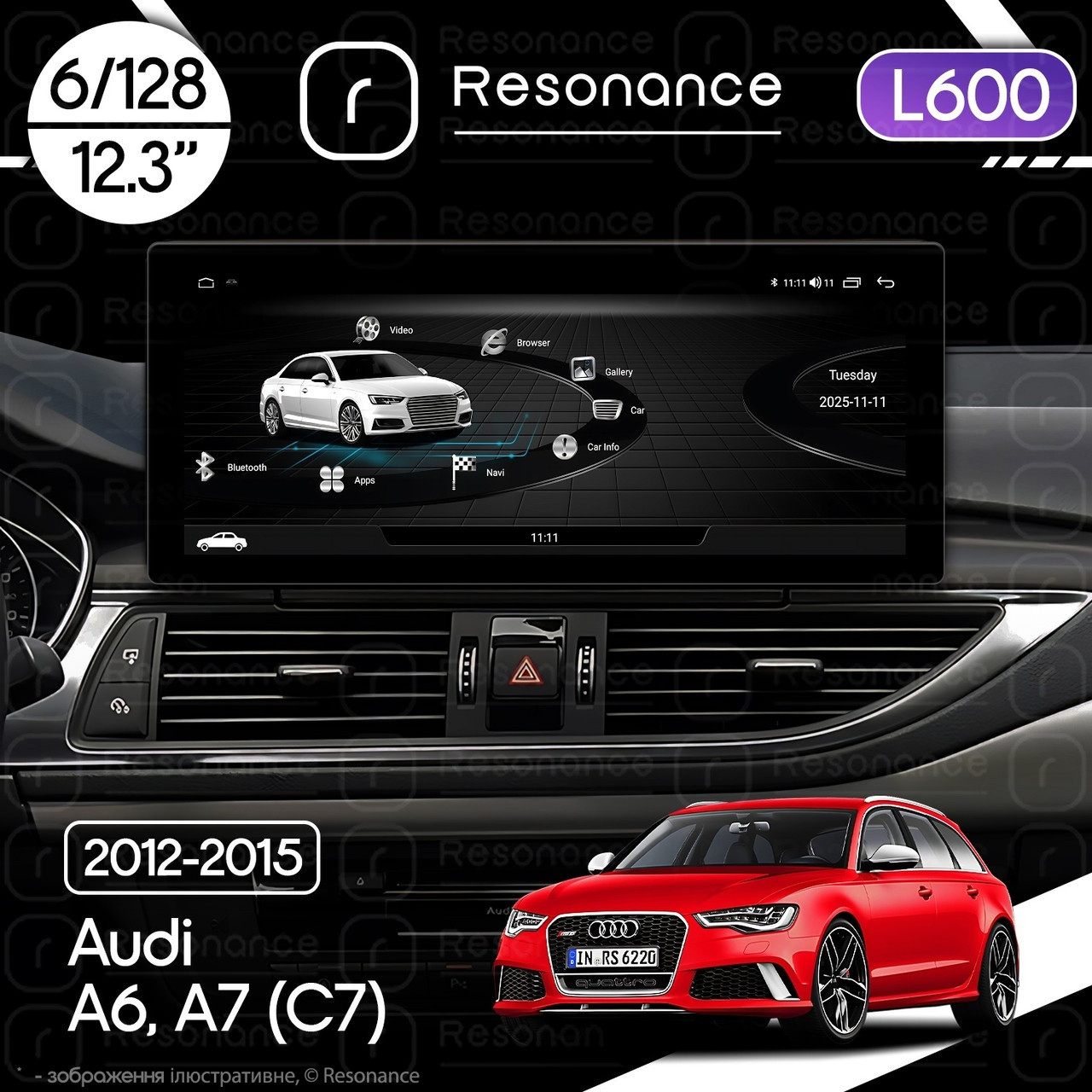 6988163617_magnitola-audi-a6 Магнітола Audi A6 Gen-4 (C7) (2011-2015) Resonance L600 6/128 12.3" QLED, 360 (Audi Style) - Зображення 1