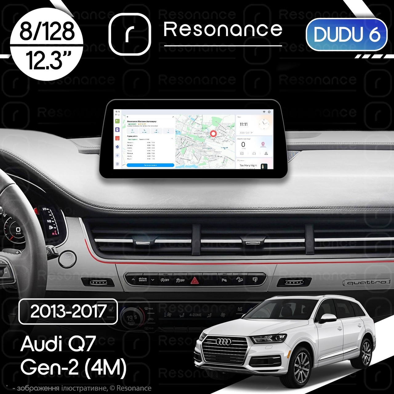 6988165921_magnitola-audi-q7 Магнітола Audi Q7 Gen-2 (4M) (2015-2019) DUDU 6 12.3" 2K QLED, 8/128, 360 (Style C) - Зображення 1