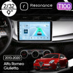 Магнітола Alfa Romeo Giulietta FL (2013-2020) Resonance Ultra T100 2/32, 9" IPS (CarPlay)