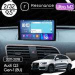 Магнітола Audi Q3 Gen-1 (8U) (2011-2018) Resonance Ultra M2 2/32, 9.5" 2K QLED