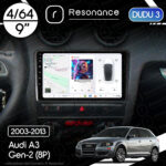 Магнітола Audi A3 Gen-2 (8P) (2003-2013) DUDU 3 9" QLED, 4/64