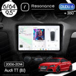 Магнітола Audi TT Gen-2 (8J) (2006-2014) DUDU 6 9.5" 2K QLED, 6/64, 360