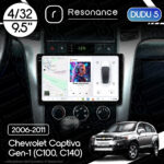 Магнітола Chevrolet Captiva Gen-1 (C100, C140) (2006-2011) [Штатне розташування] DUDU 5 9.5" QLED, 4/32