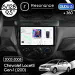 Магнітола Chevrolet Lacetti Gen-1 hatchback (J200) (2002-2008) [Кондиціонер, Black, C] 9”DUDU 5 9.5" QLED, 6/128, 360