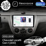 Магнітола Chevrolet Lacetti Gen-1 hatchback (J200) (2002-2008) [Кондиціонер, Silver, C] 9”DUDU 4 9.5" QLED, 4/32