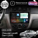 Магнітола Chevrolet Lacetti Gen-1 sedan (J200) (2002-2008) [Кондиціонер, Black, B] 10”Resonance Ultra S8 (7870) 8/256, 10.36" 2K