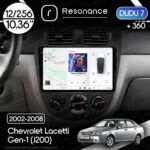 Магнітола Chevrolet Lacetti Gen-1 sedan (J200) (2002-2008) [Кондиціонер, Black, B] 10”DUDU 7 10.36" 2K QLED, 12/256, 360