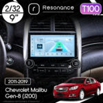 Магнітола Chevrolet Malibu Gen-8 (V300) (2011-2019) [with buttons] Resonance Ultra T100 2/32, 9" IPS (CarPlay)