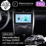 Магнітола Mercedes-Benz A-Class (W169 Low) A150 A160 A170 A180 A200 (2004-2012) Resonance Ultra T100 2/32, 9" IPS (CarPlay)
