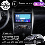 Магнітола Mercedes-Benz A-Class (W169 Low) A150 A160 A170 A180 A200 (2004-2012) Resonance Ultra M6 (7862) 6/128, 9.5" 2K QLED, 360