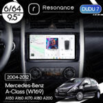 Магнітола Mercedes-Benz A-Class (W169) A150 A160 A170 A180 A200 (2004-2012) DUDU 7 9.5" 2K QLED, 6/64