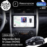 Магнітола Mercedes-Benz B-Class (W245) B150 B160 B170 B180 B200 (2005-2011) DUDU 6 9.5" 2K QLED, 6/64, 360