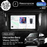 Магнітола Mercedes-Benz Viano (W639) (2003-2015) [кути на штатній - прямі] DUDU 5 9.5" QLED, 4/32, 361