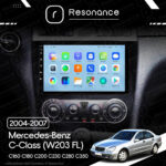 Магнітола Mercedes-Benz C-Class (W203 FL) C160 C180 C200 C230 C280 C350 (2004-2007) Resonance Ultra T100 2/32, 9" IPS (CarPlay) - Зображення 9