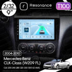 Магнітола Mercedes-Benz CLK-Class (W209 FL) CLK 200 240 280 320 350 500 63 AMG (2004-2010) Resonance Ultra T100 2/32, 9" IPS