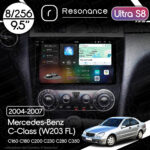 Магнітола Mercedes-Benz C-Class (W203 FL) C160 C180 C200 C230 C280 C350 (2004-2007) Resonance Ultra S8 (7870) 8/256, 9.5" 2K QLED,