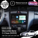 Магнітола Mercedes-Benz C-Class (W203) C180 С200 C220 С230 С240 С320 (2000-2004) Resonance Ultra S6 (7870) 6/128, 9.5" 2K QLED,