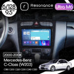 Магнітола Mercedes-Benz C-Class (W203) C180 С200 C220 С230 С240 С320 (2000-2004) Resonance Ultra M6 (7862) 6/128, 9.5" 2K QLED,