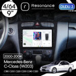 Магнітола Mercedes-Benz C-Class (W203) C180 С200 C220 С230 С240 С320 (2000-2004) DUDU 3 9" QLED, 4/64