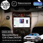 Магнітола Mercedes-Benz CLK-Class (W209) CLK 200 240 270 320 500 55 AMG (2000-2004) [Brown] DUDU 5 9.5" QLED, 8/128, 360