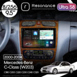 Магнітола Mercedes-Benz C-Class (W203) C180 С200 C220 С230 С240 С320 (2000-2004) [Brown] Resonance Ultra S8 (7870) 8/256, 9.5" 2K