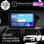 Магнітола Mercedes-Benz C-Class (W204) (2011-2015) Resonance Ultra M2 2/32, 9" QLED