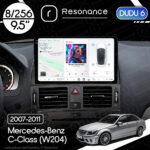 Магнітола Mercedes-Benz C-Class (W204) (2007-2011) [Black] DUDU 6 9.5" 2K QLED, 8/256