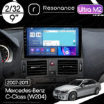 Магнітола Mercedes-Benz C-Class (W204) (2007-2011) [Black] Resonance Ultra M2 2/32, 9" QLED