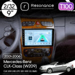 Магнітола Mercedes-Benz CLK-Class (W209) CLK 200 240 270 320 500 55 AMG (2001-2006) Resonance Ultra T100 2/32, 9" IPS (CarPlay)