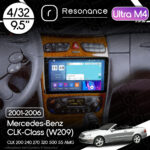 Магнітола Mercedes-Benz CLK-Class (W209) CLK 200 240 270 320 500 55 AMG (2001-2006) Resonance Ultra M4 4/32, 9.5" 2K QLED