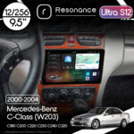 Магнітола Mercedes-Benz C-Class (W203) C180 С200 C220 С240 С320 (2000-2004) Resonance Ultra S12 (7870) 12/256, 9.5" 2K QLED, 360