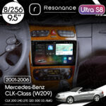 Магнітола Mercedes-Benz CLK-Class (W209) CLK 200 240 270 320 AMG (2001-2006) Resonance Ultra S8 (7870) 8/256, 9.5" 2K QLED, 360