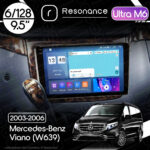 Магнітола Mercedes-Benz Viano (W639) (2003-2006) [кути на штатній - закруглені] Resonance Ultra M6 6/128, 9.5" 2K QLED, 360