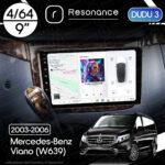 Магнітола Mercedes-Benz Viano (W639) (2003-2006) [кути на штатній - закруглені] DUDU 3 9" QLED, 4/64