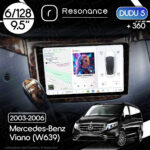 Магнітола Mercedes-Benz Viano (W639) (2003-2006) [кути на штатній - закруглені] DUDU 5 9.5" QLED, 6/128, 360