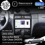 Магнітола Mercedes-Benz CLK-Class (W209) [Для 2-дверних авто] (2002-2006) DUDU 5 9.5" QLED, 4/32, 360