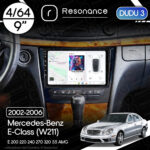 Магнітола Mercedes-Benz E-Class (W211) E 200 220 240 270 320 55 AMG (2002-2006) DUDU 3 9" QLED, 4/64